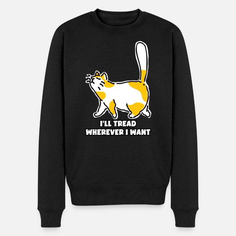 Ich trete hin, wohin ich will, süße Katze - Männer Premium Bio Pullover - Schwarz