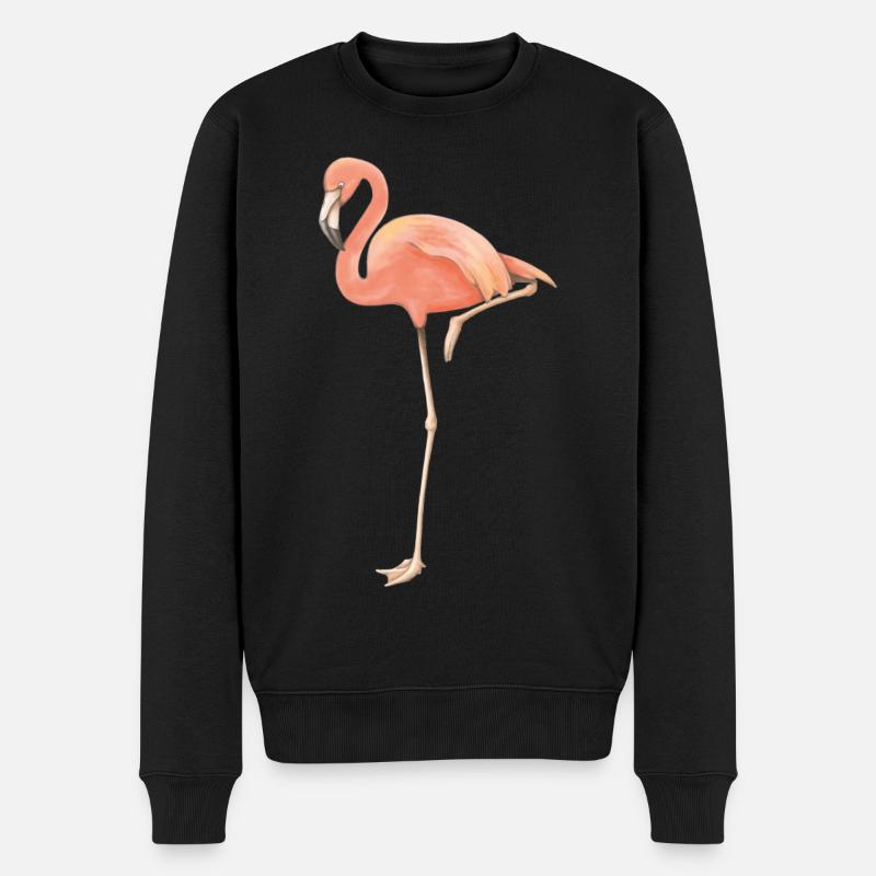 Flamingo solo - Männer Premium Bio Pullover - Schwarz