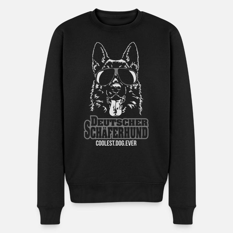 DEUTSCHER SCHÄFERHUND coolest dog ever Wilsigns - Männer Premium Bio Pullover - Schwarz