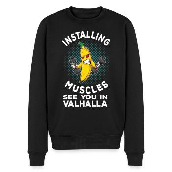Fitness banane installation muscles Valhalla gym - Pull Premium bio Homme - noir - Devant - Nico (187cm)