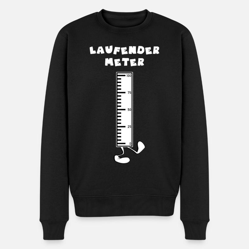 Laufender Meter Spitzname lustig Zwerg - Männer Premium Bio Pullover - Schwarz