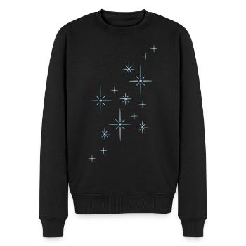 Glitzer Sterne Funkeln - Männer Premium Bio Pullover - Schwarz - Vorne - Nico (187cm)