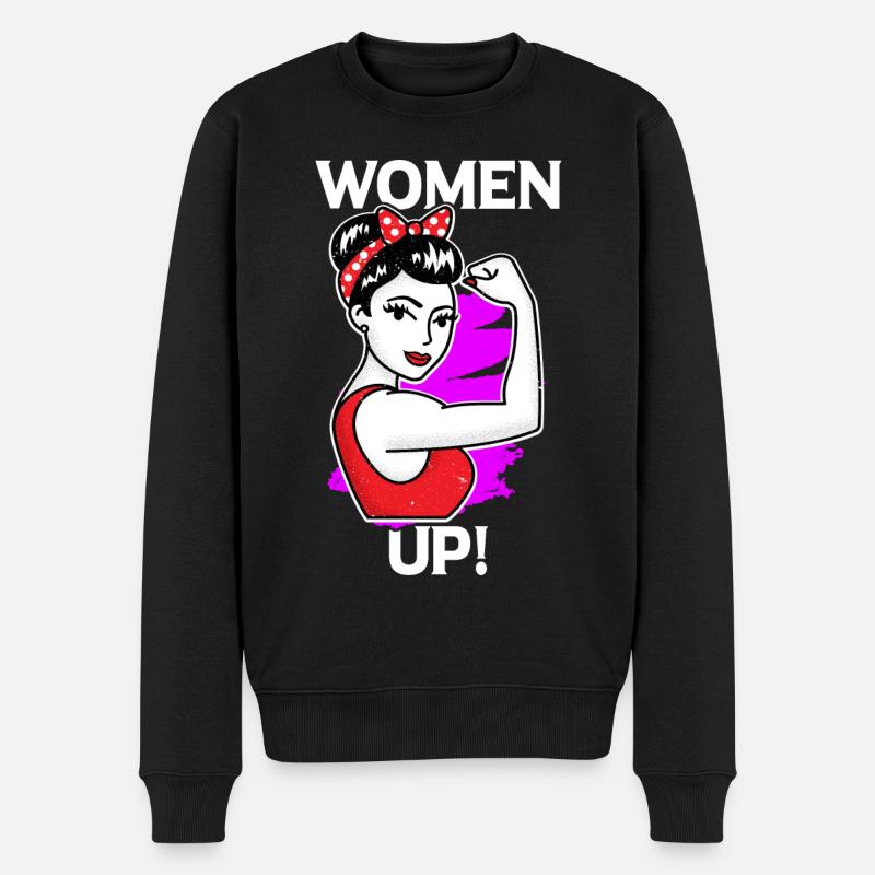 Feminismus Feministin Feminist Geschenk - Männer Premium Bio Pullover - Schwarz