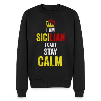 Sicile Famille Siciliens Sicilien Siciliani - Pull Premium bio Homme - noir - Devant - Nico (187cm)
