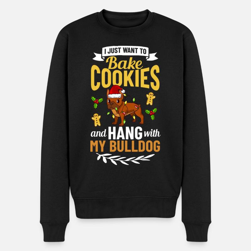 Bouledogue anglais chien chiot Noël - Pull Premium bio Homme - noir