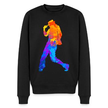 Hip Hop Break Dance Silhouette - Männer Premium Bio Pullover - Schwarz - Vorne - Nico (187cm)