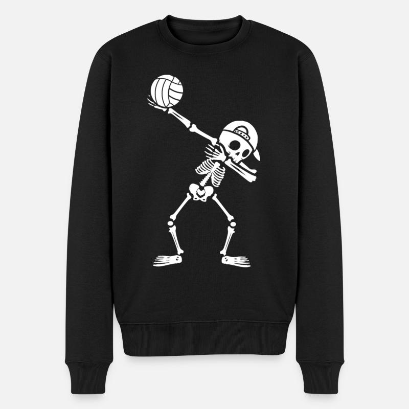 Joueur de volleyball Dabbing Skeleton Garçons Volleyball - Pull Premium bio Homme - noir
