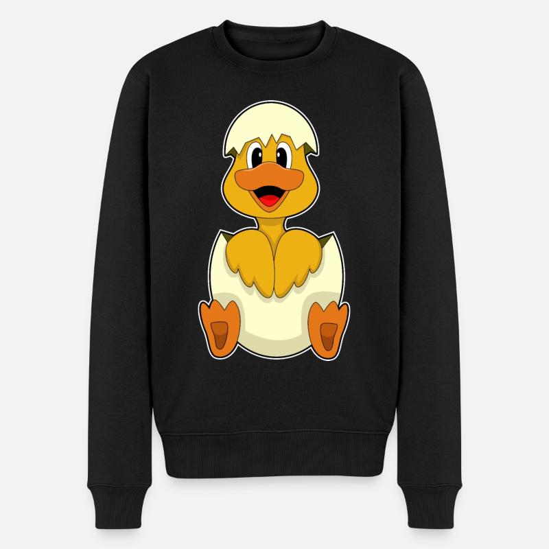 Duck egg - Men's Premium Organic Jumper - black