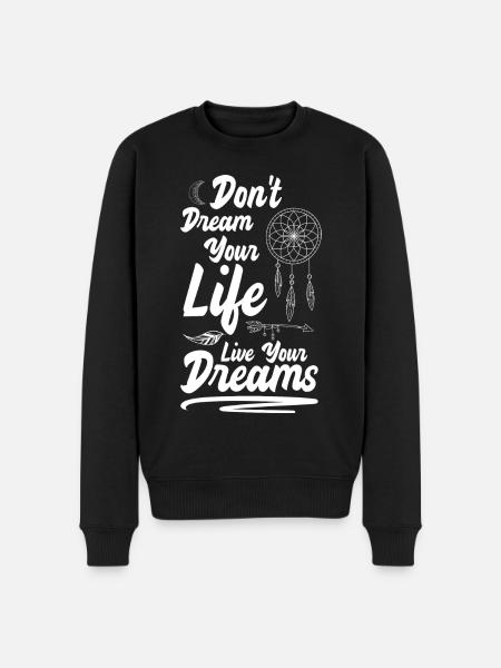 Traumfänger Träumer Tattoo Liebe - Männer Premium Bio Pullover - Schwarz