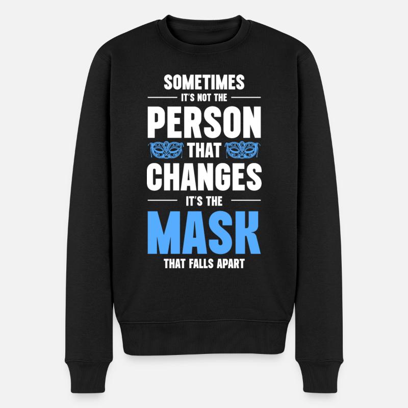 Maske Kostüm Parade Maskiert - Männer Premium Bio Pullover - Schwarz