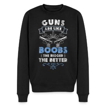 Waffen Gewehr Schuss Schusswaffe - Männer Premium Bio Pullover - Schwarz - Vorne - Nico (187cm)