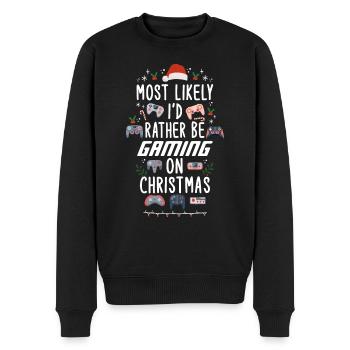 Weihnachten Noël Gamer Gaming à Noël - Pull Premium bio Homme - noir - Devant - Nico (187cm)