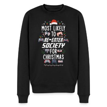 Noël Gamer Gaming Dire Drôle Humour Noël - Pull Premium bio Homme - noir - Devant - Nico (187cm)