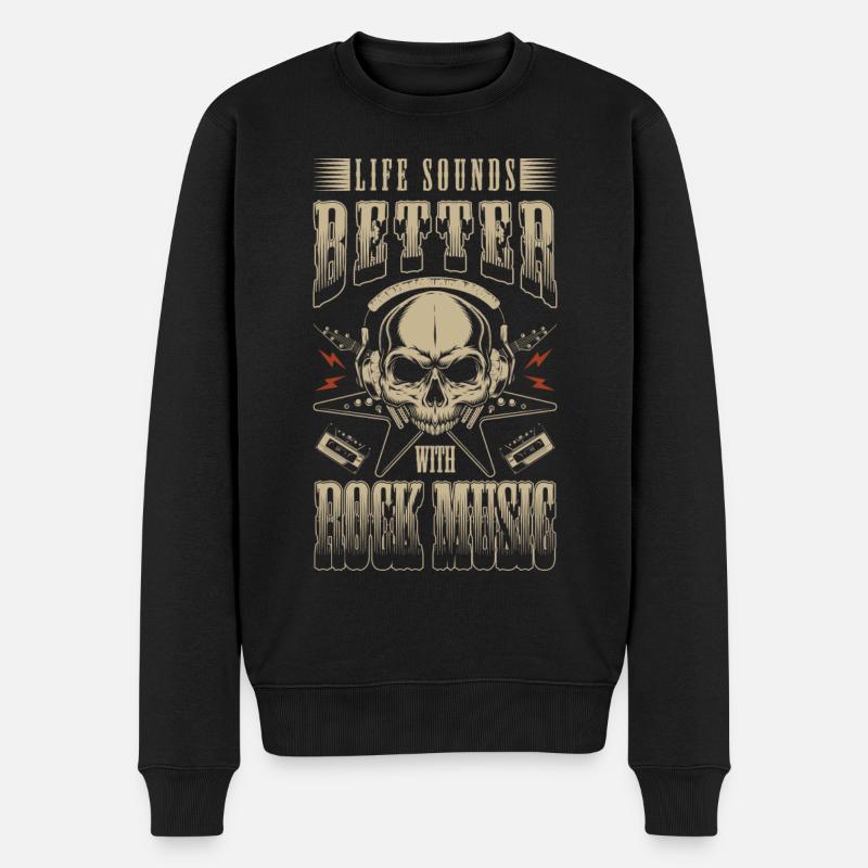 Rock Hard Rocker Batterie - Pull Premium bio Homme - noir