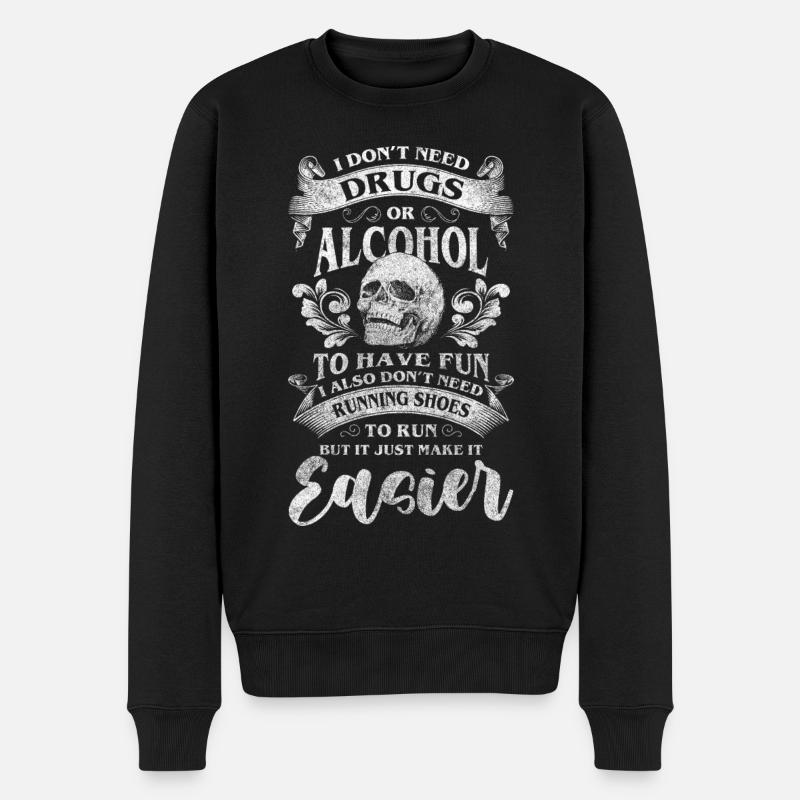 Drogenfrei Abhängigkeit Clean Neustart - Männer Premium Bio Pullover - Schwarz