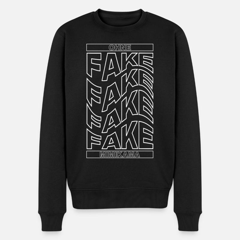 Ohne Fake - Männer Premium Bio Pullover - Schwarz