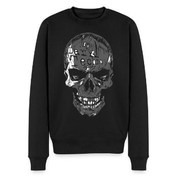 Dark Techno: Der Beat des Abgrunds - Männer Premium Bio Pullover - Schwarz - Vorne - Nico (187cm)