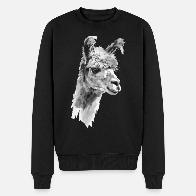 Alpaka - Männer Premium Bio Pullover - Schwarz