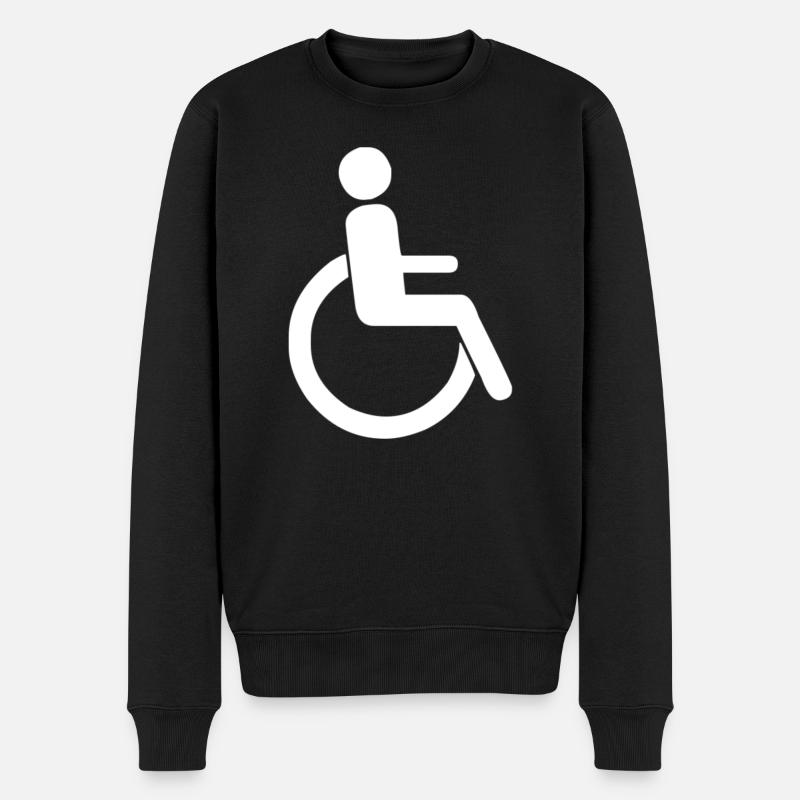 Rollstuhl - Männer Premium Bio Pullover - Schwarz