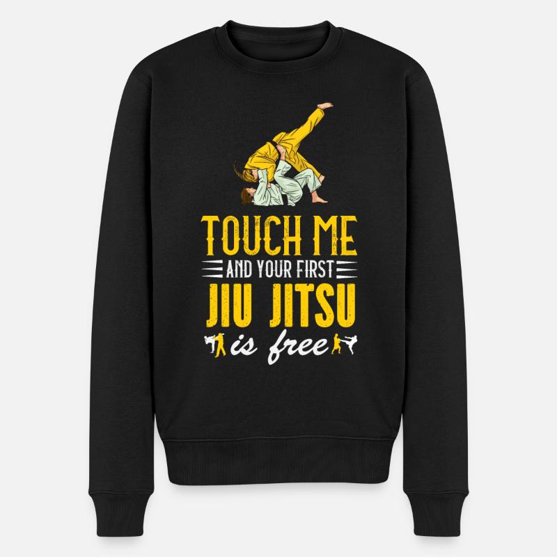 First Jiu Jitsu lesson - Männer Premium Bio Pullover - Schwarz