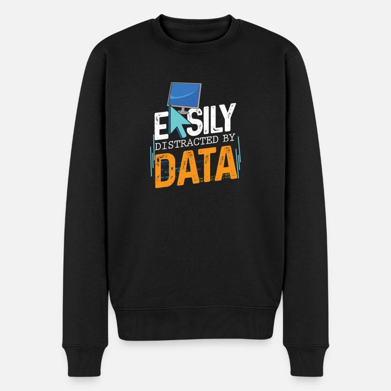 Easily distracted by data for data analysts - Men's Premium Organic Jumper - black