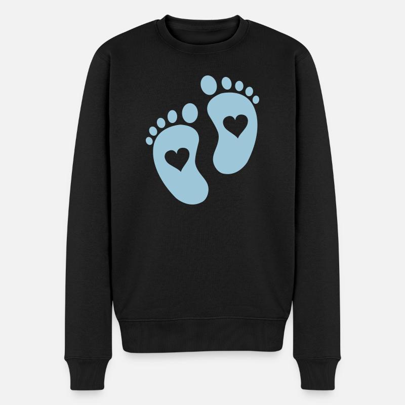 bébé pieds coeurs - Pull Premium bio Homme - noir