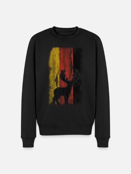 Drapeau allemand 2 et chasse - - Pull Premium bio Homme - noir