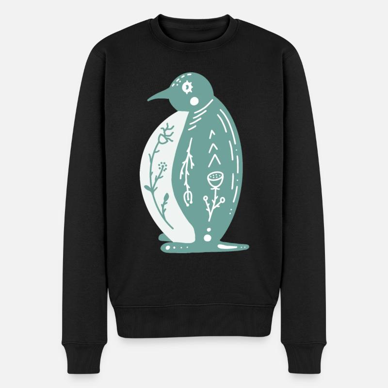 Merry Christmas Pinguin Pfote T-Shirt - Männer Premium Bio Pullover - Schwarz