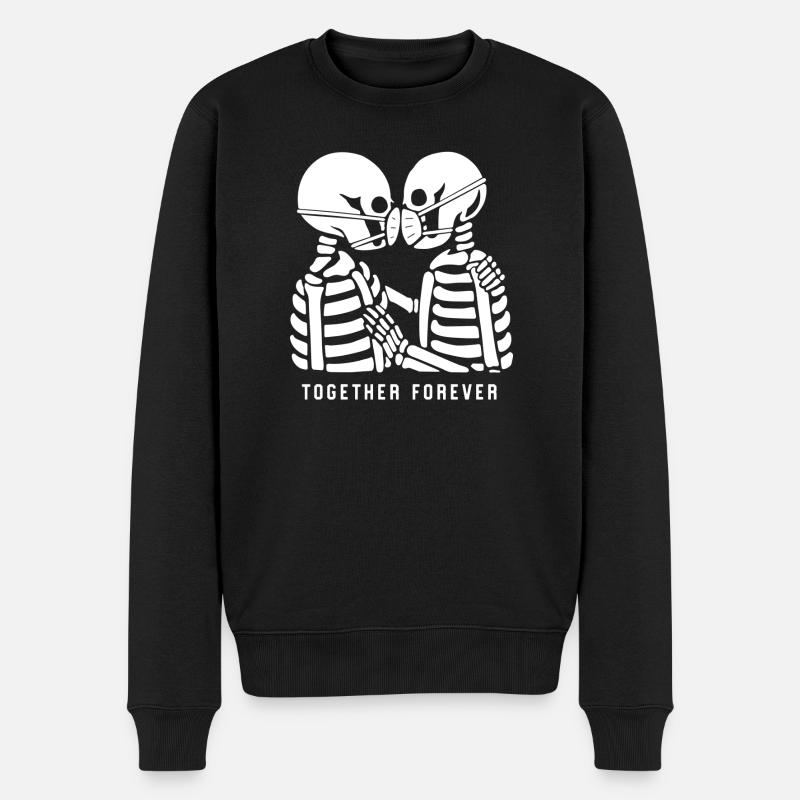 Ensemble pour toujours des squelettes - Pull Premium bio Homme - noir