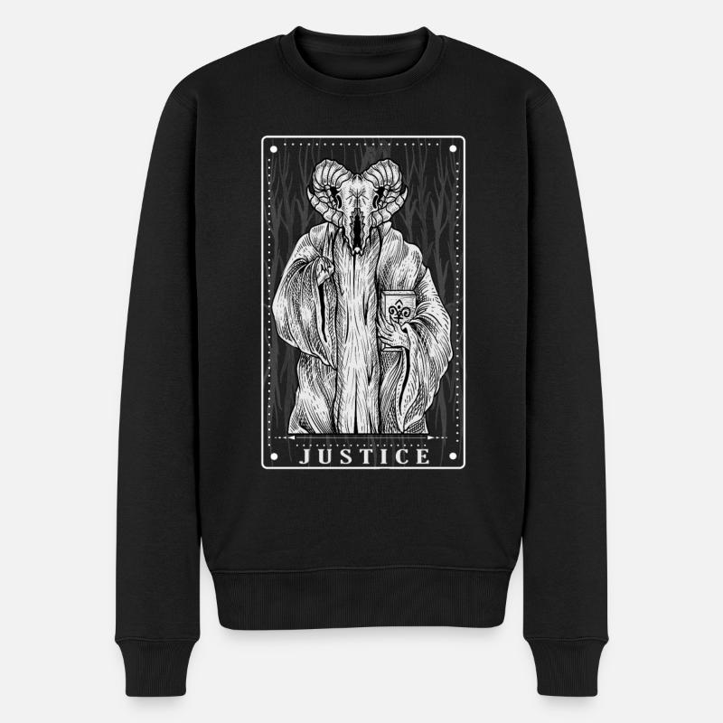 Gothic - Justice - Tarot Card Design - Männer Premium Bio Pullover - Schwarz