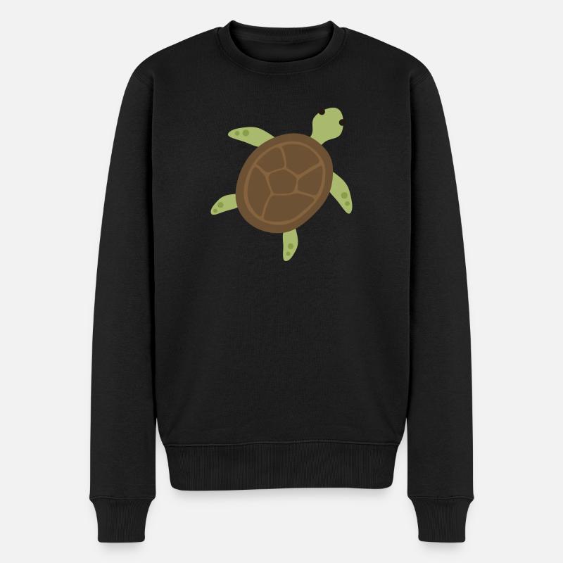 Schildkröte - Männer Premium Bio Pullover - Schwarz