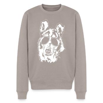 Kurzhaar Collie Sonnenbrille Hunde Hund Wilsigns - Männer Premium Bio Pullover - Taupe - Vorne - Nico (187cm)