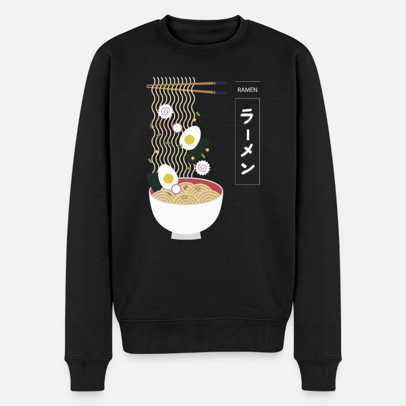 RAMEN FOOD - Männer Premium Bio Pullover - Schwarz