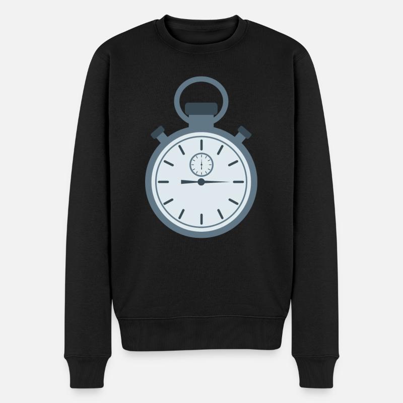 Stoppuhr - Männer Premium Bio Pullover - Schwarz