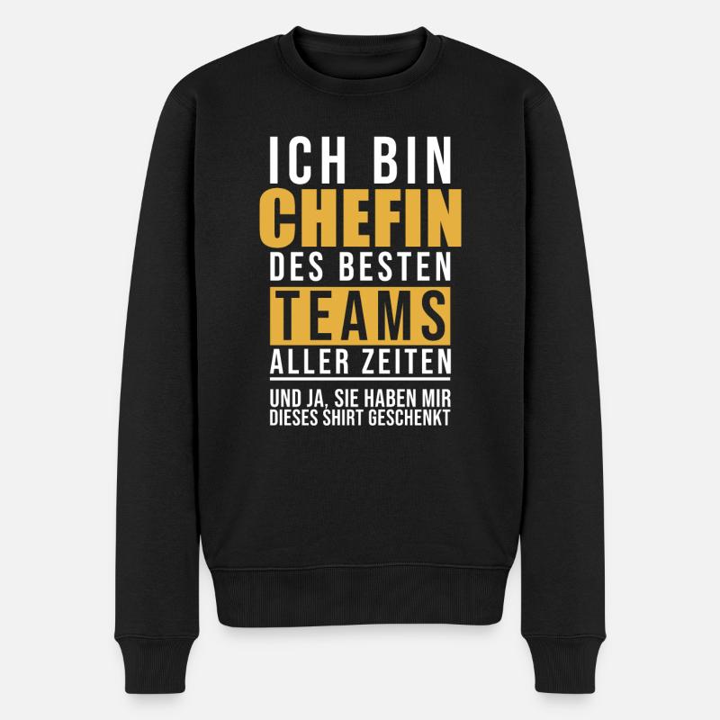 Chefin Lustige Geschenkidee - Männer Premium Bio Pullover - Schwarz