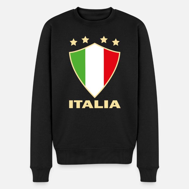 ITALIA 2 - Männer Premium Bio Pullover - Schwarz