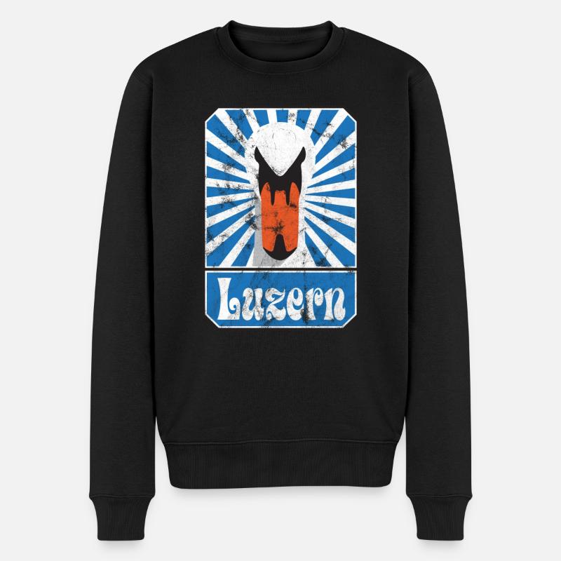 Luzern - Männer Premium Bio Pullover - Schwarz