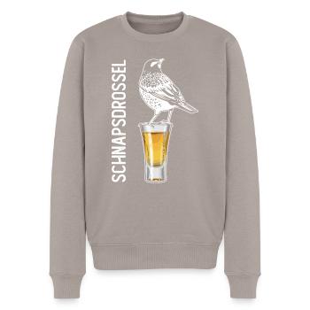 Schnapsdrossel Schnapstrinker Alkohol Schnaps - Männer Premium Bio Pullover - Taupe - Vorne - Nico (187cm)