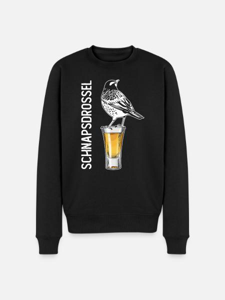 Schnapsdrossel Schnapstrinker Alkohol Schnaps - Men's Premium Organic Jumper - black
