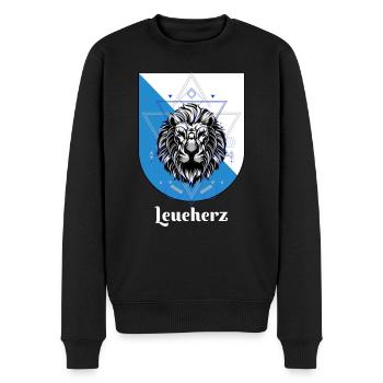 Leueherz - bischZüri - Männer Premium Bio Pullover - Schwarz - Vorne - Nico (187cm)
