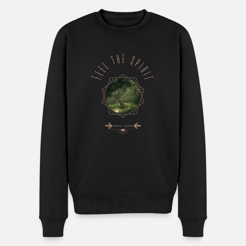 Feel the spirit - Männer Premium Bio Pullover - Schwarz
