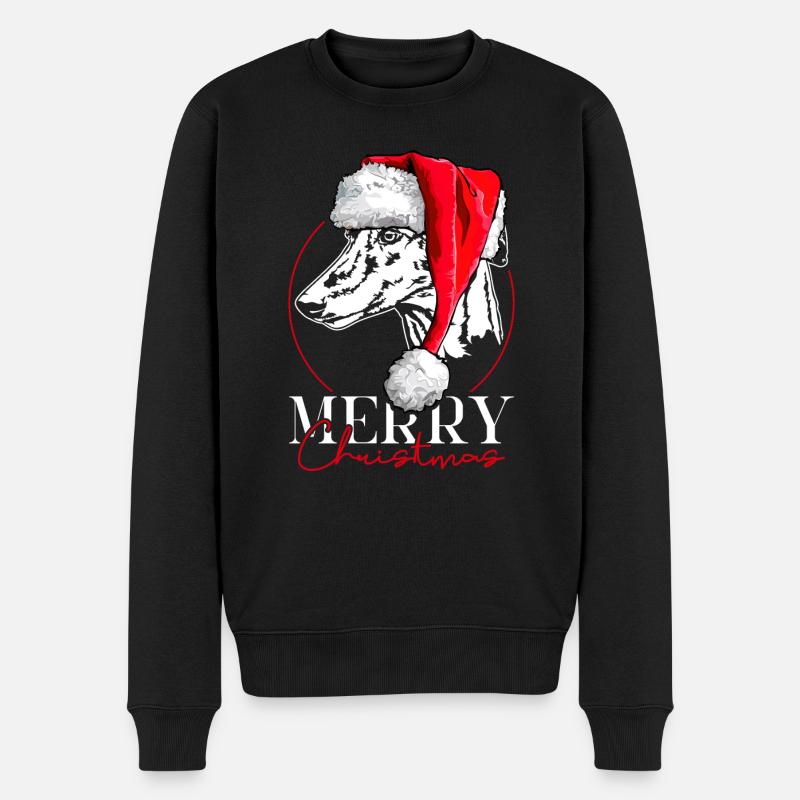 GALGO ESPANOL Merry Christmas Windhund Wilsigns - Männer Premium Bio Pullover - Schwarz
