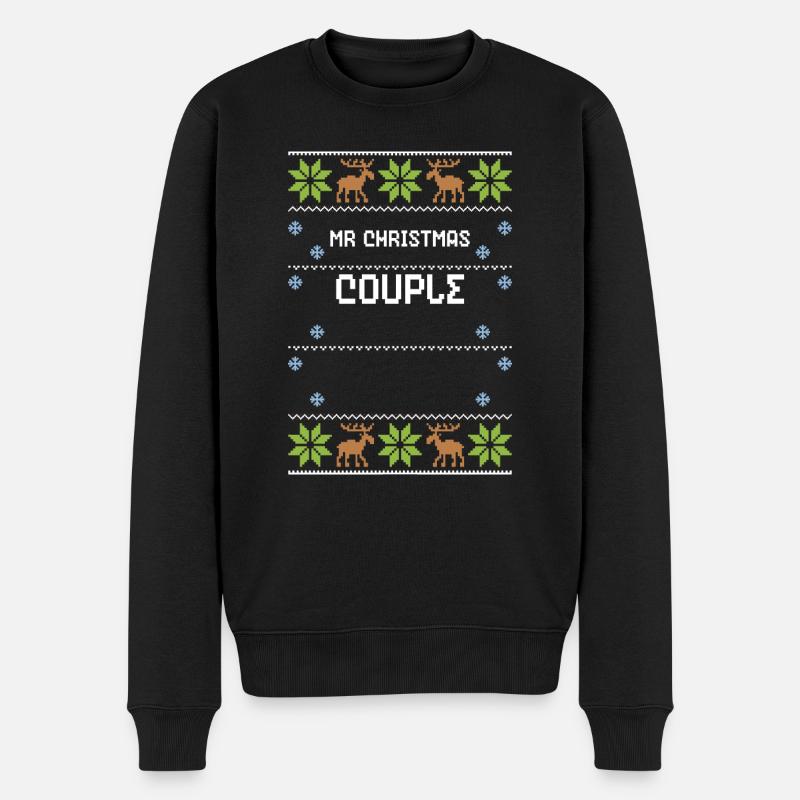 Monsieur Couple de Noël - Pull Premium bio Homme - noir