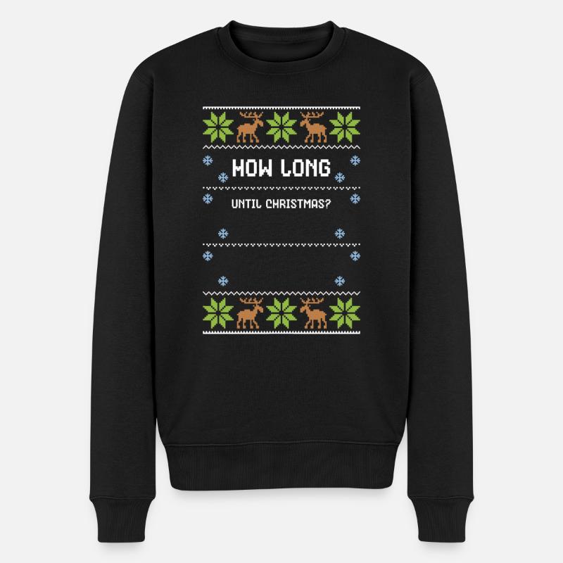 How Long Until Christmas? - Männer Premium Bio Pullover - Schwarz