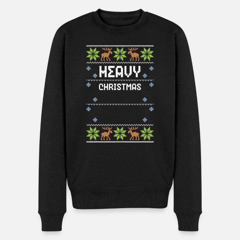 Heavy Christmas - Ugly Christmas - Männer Premium Bio Pullover - Schwarz