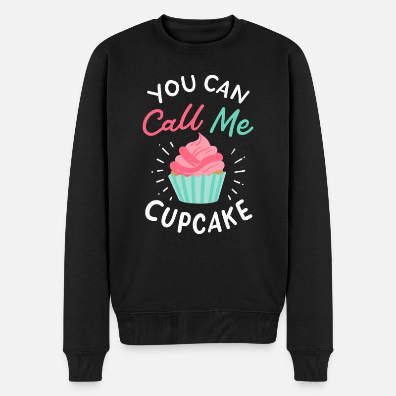Du kannst mich Cupcake nennen - Männer Premium Bio Pullover - Schwarz