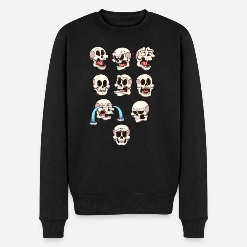 Schädel - Männer Premium Bio Pullover - Schwarz