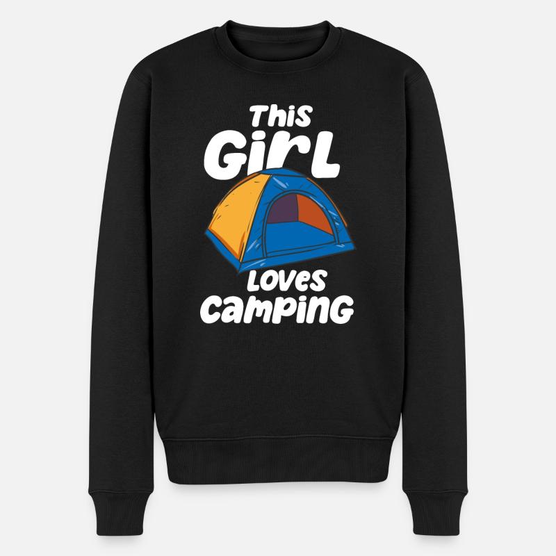 This Girl Loves Camping - Männer Premium Bio Pullover - Schwarz