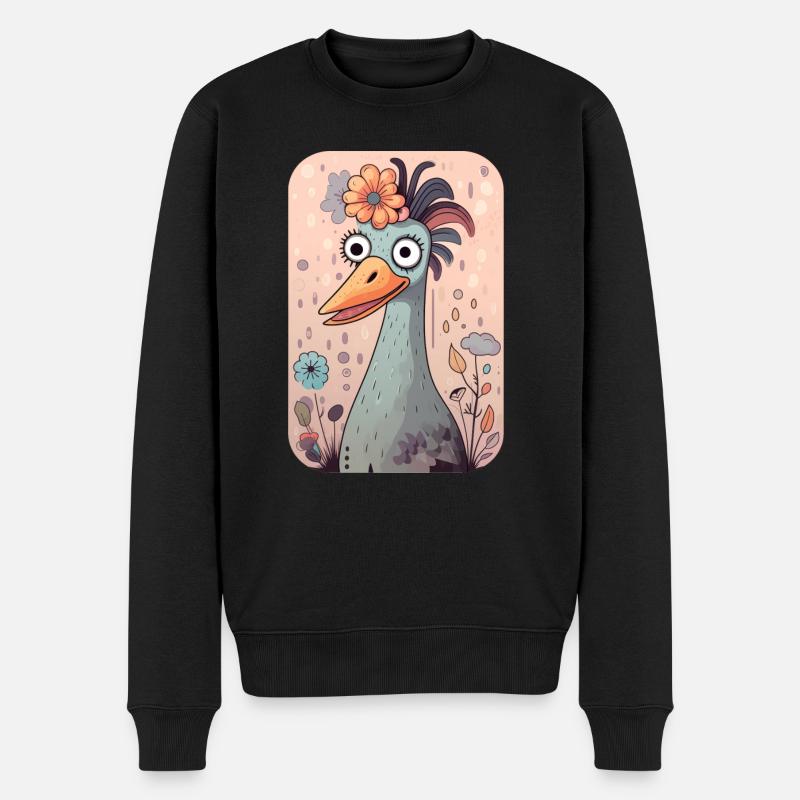 Gans - Männer Premium Bio Pullover - Schwarz