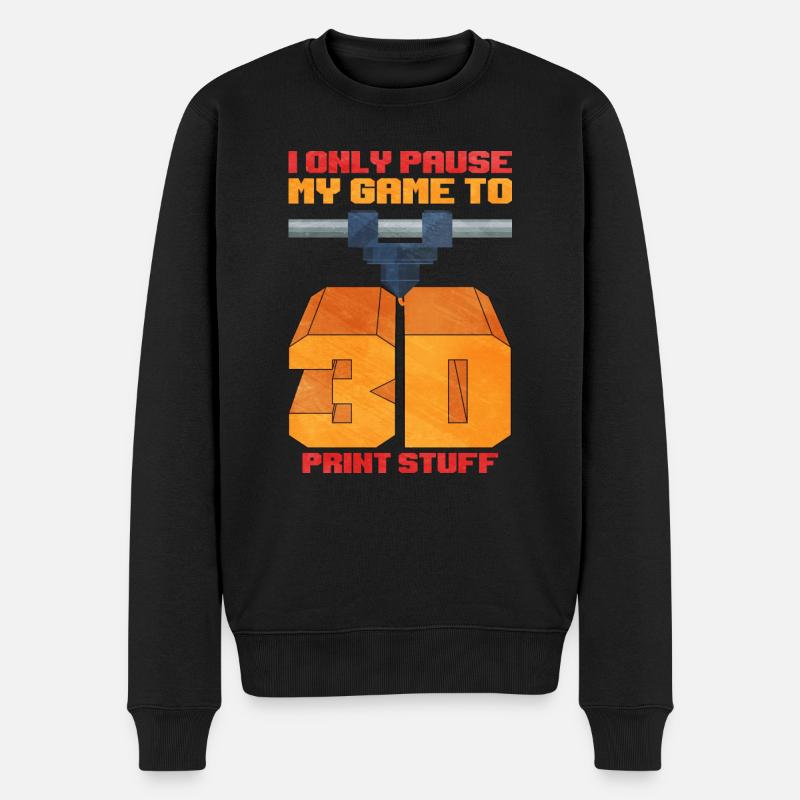 3d printing - Männer Premium Bio Pullover - Schwarz